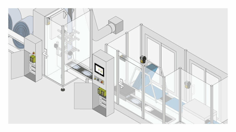 Application example, safeguarding of swing gates and sliding gates