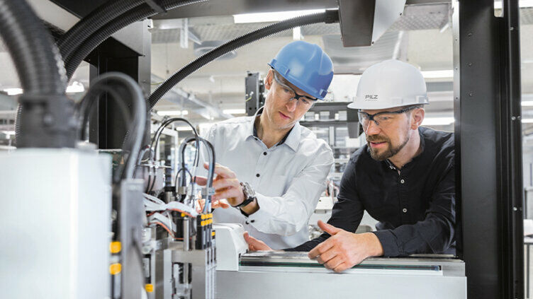 Two people greeting each other