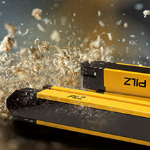 Product image, light curtain in rugged environment with wood