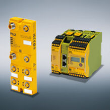 The safe configurable small controller PNOZmulti 2 from Pilz now offers two new input and output modules PDP67. They are installed directly on the machine and reliably evaluate the signals from sensors and actuators connected in the field. (Photo: © Pilz GmbH & Co. KG) 