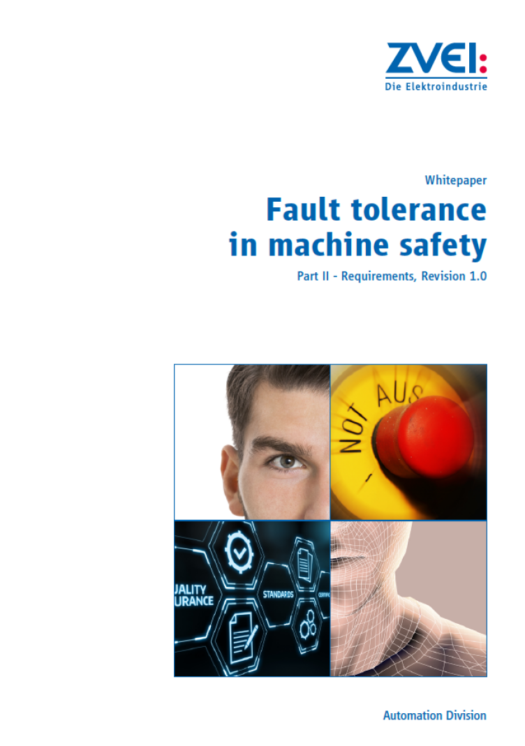 Cover, ZVEI white paper, fault tolerance in machinery safety