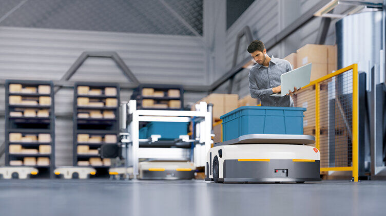 Automated guided vehicles or vehicle systems in the production hall